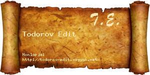 Todorov Edit névjegykártya